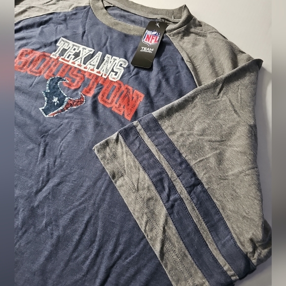 Houston Texans NFL Apparel Raglan Blue Gray T-shirt NWT Men's Big & Tall 2XL NWT - Picture 4 of 6